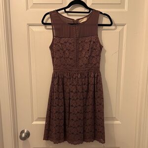 Altar'd State Dark Lavender Lace Mini Dress